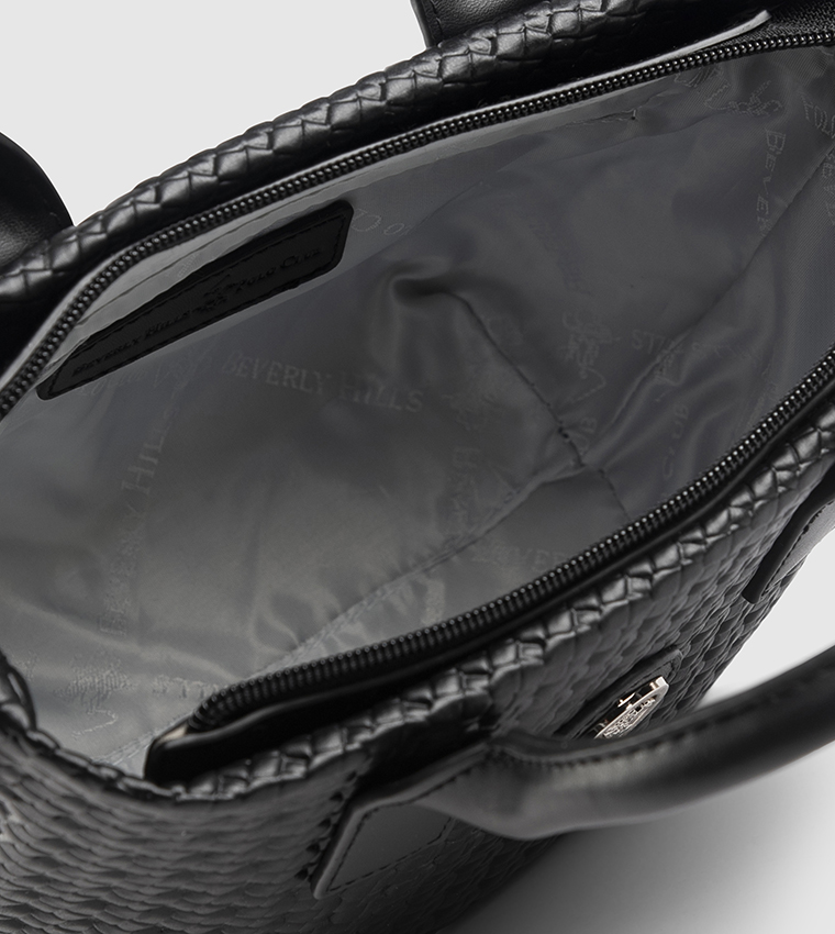 Woven Zippered Satchel Bag