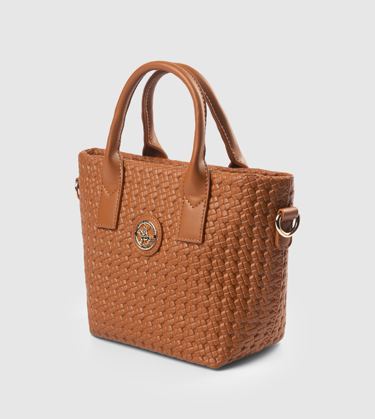 Woven Zippered Satchel Bag