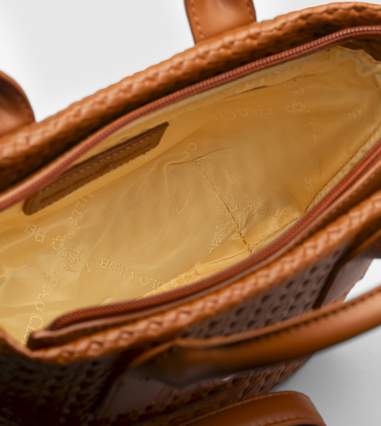 Woven Zippered Satchel Bag