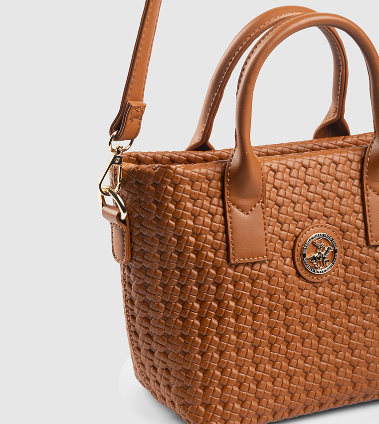 Woven Zippered Satchel Bag