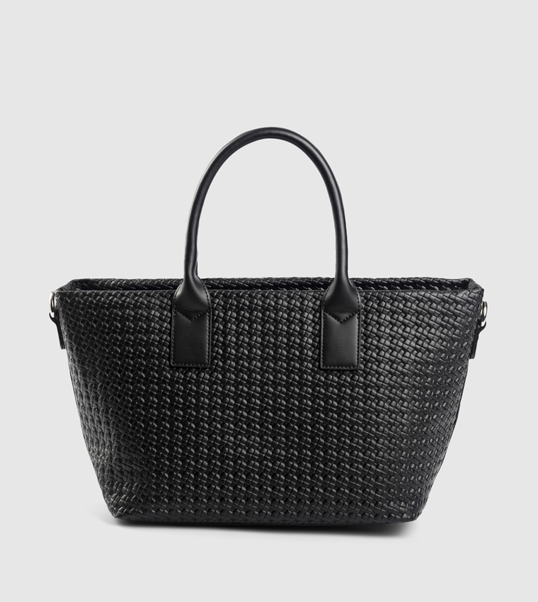 Woven Zippered Satchel Bag