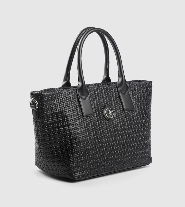 Woven Zippered Satchel Bag