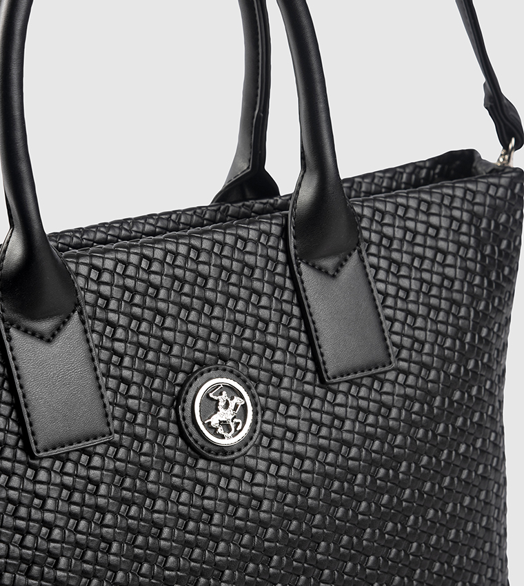 Woven Zippered Satchel Bag