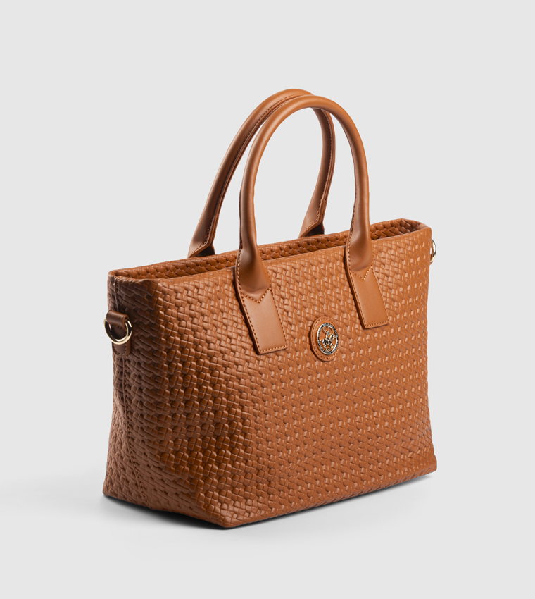 Woven Zippered Satchel Bag