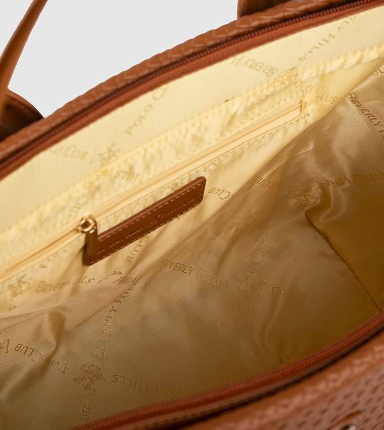 Woven Zippered Satchel Bag