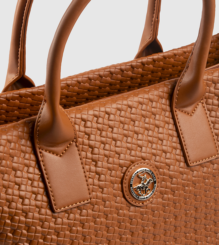 Woven Zippered Satchel Bag