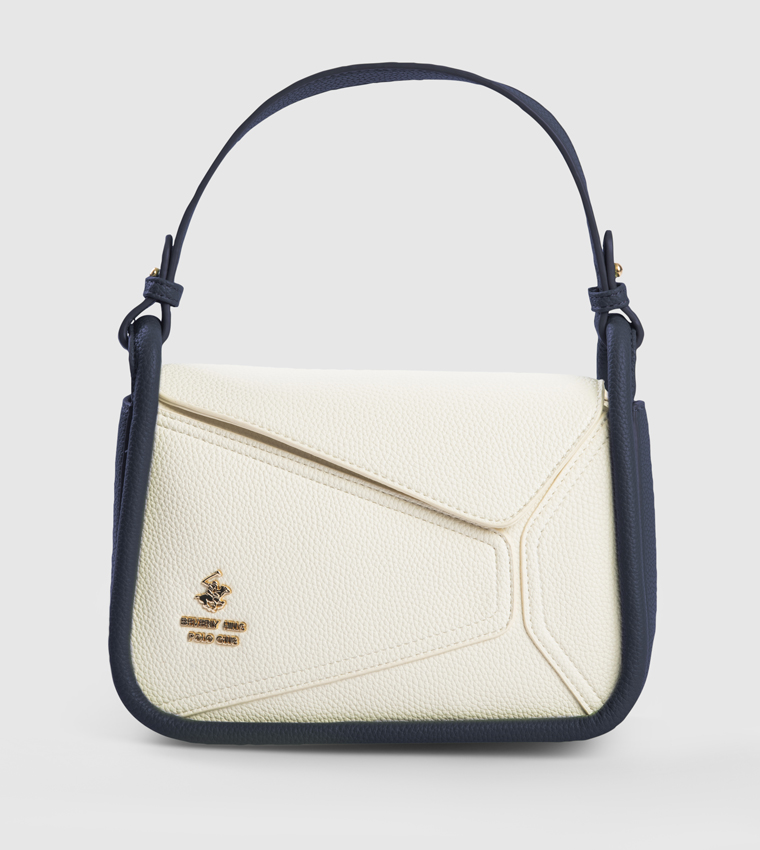 Color Block Textured Shoulder Bag
