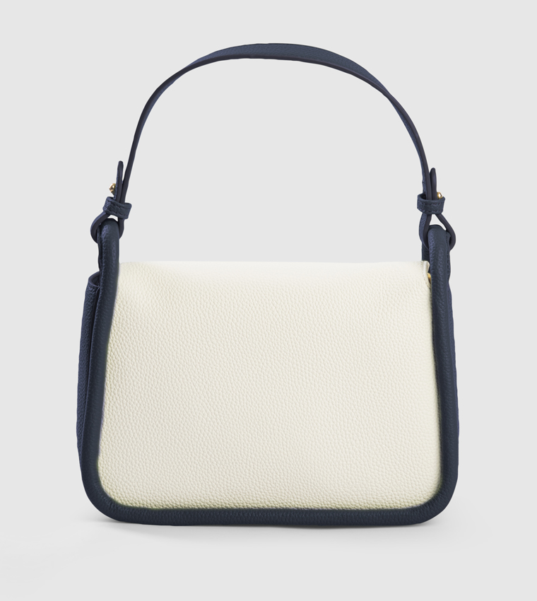 Color Block Textured Shoulder Bag