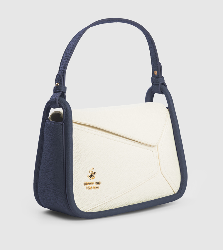 Color Block Textured Shoulder Bag