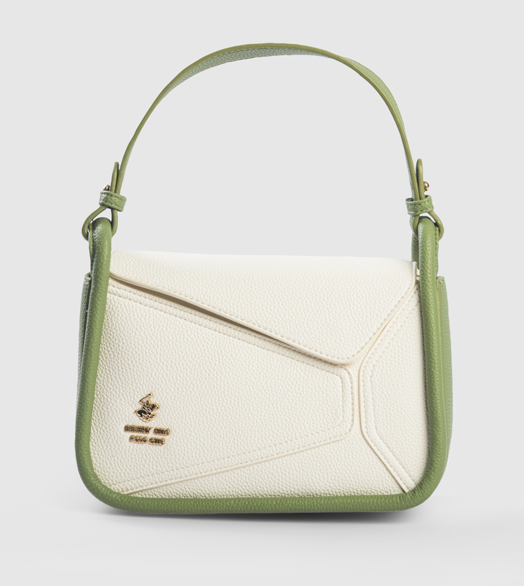 Color Block Textured Shoulder Bag