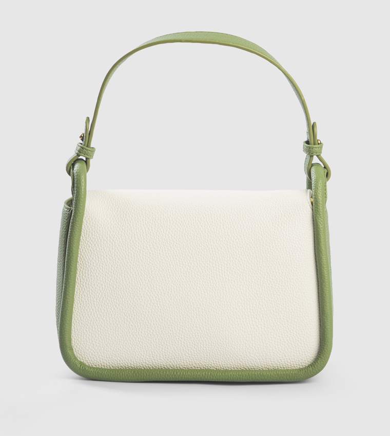 Color Block Textured Shoulder Bag