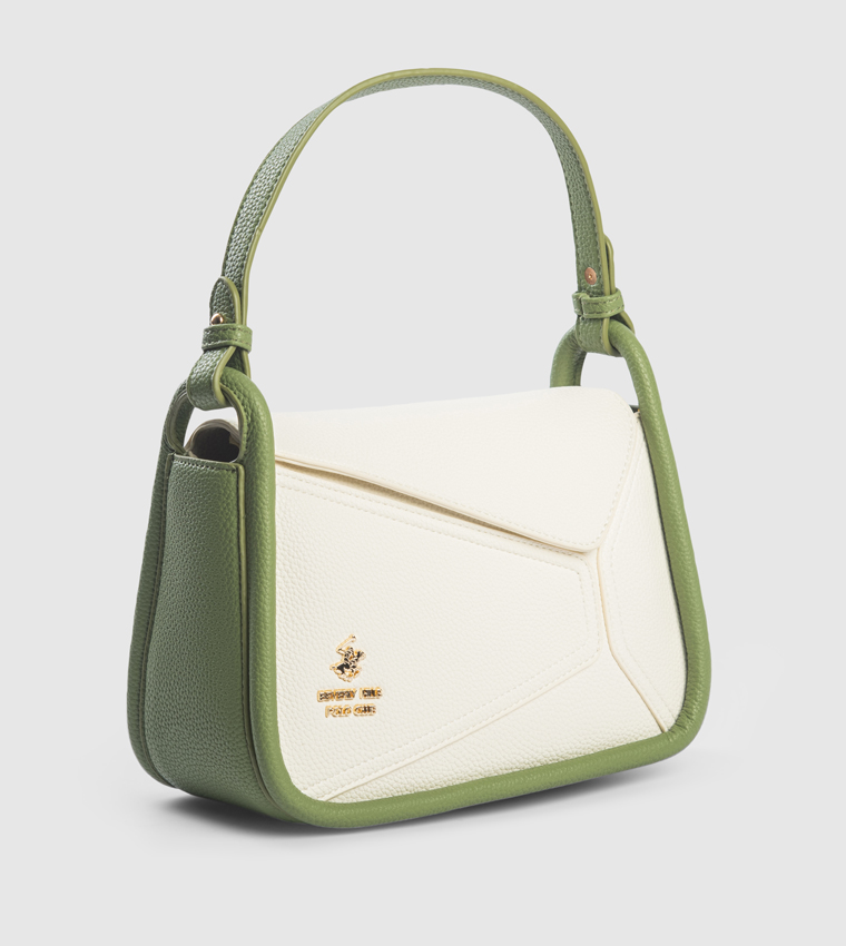 Color Block Textured Shoulder Bag