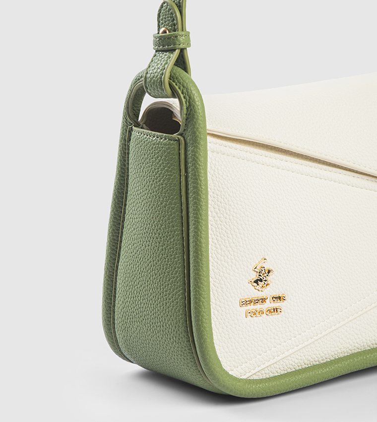 Color Block Textured Shoulder Bag