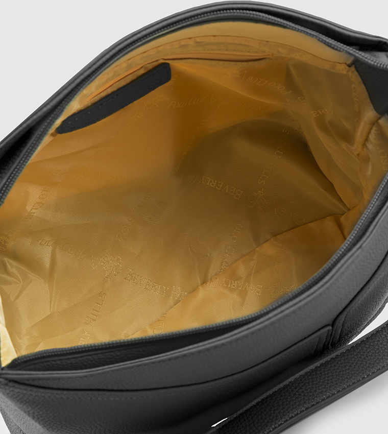 Textured Zippered Shoulder Bag