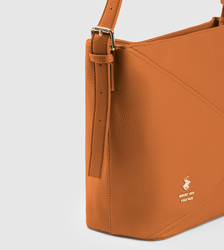 Textured Zippered Shoulder Bag