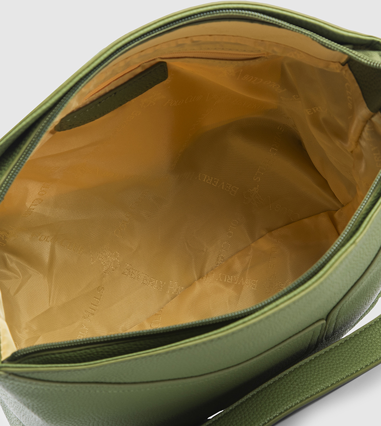Textured Zippered Shoulder Bag