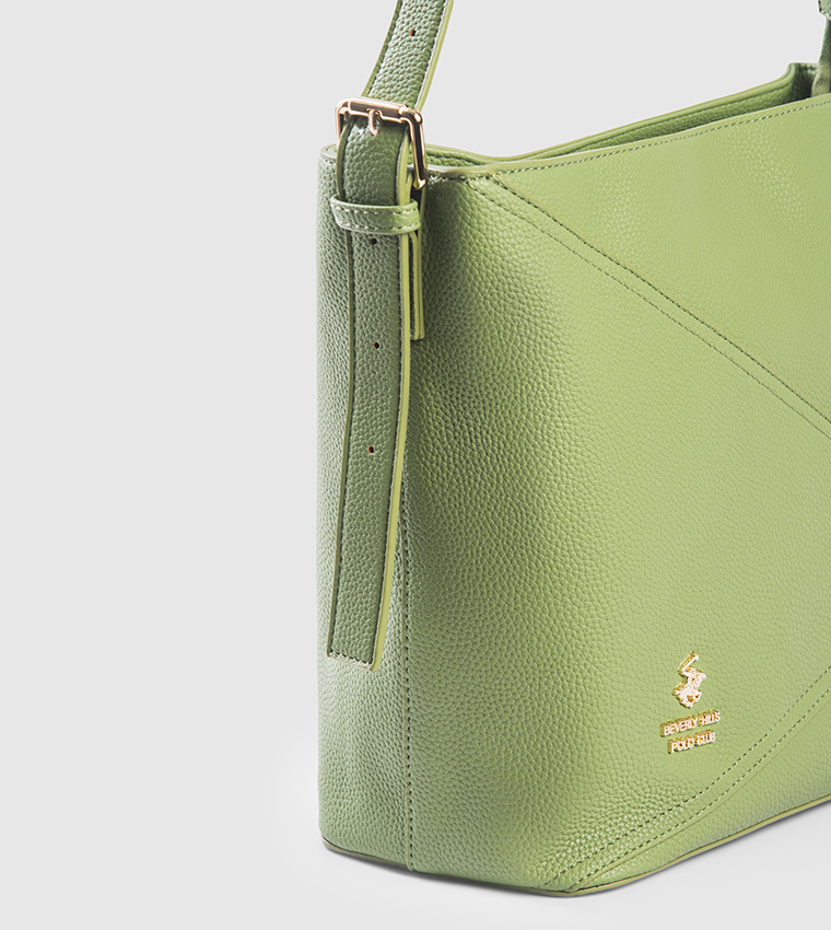 Textured Zippered Shoulder Bag