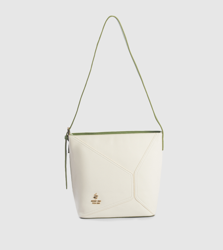 Textured Zippered Shoulder Bag