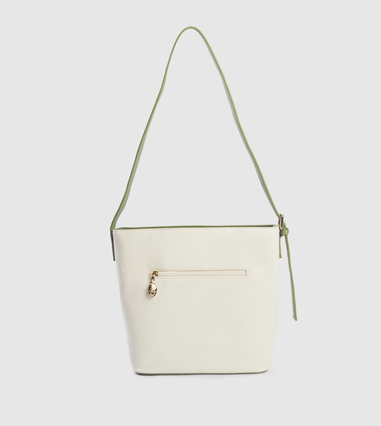 Textured Zippered Shoulder Bag