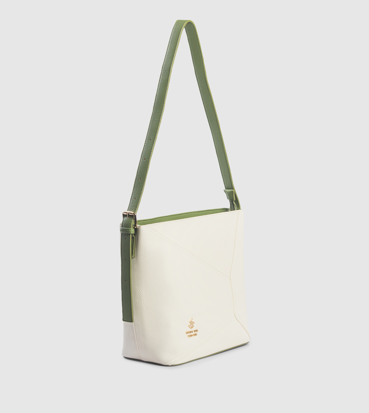 Textured Zippered Shoulder Bag