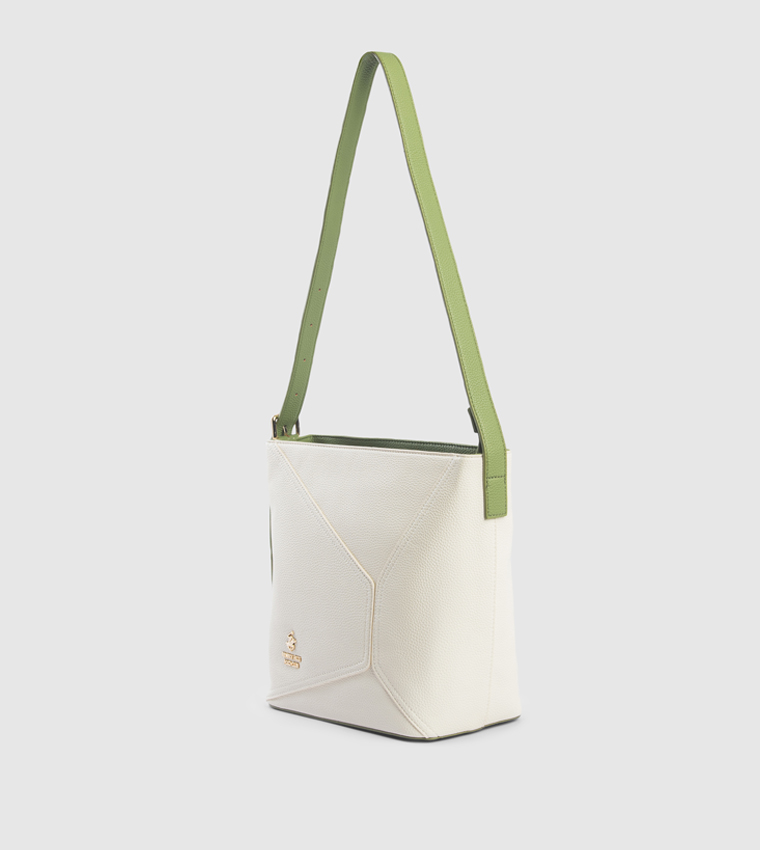 Textured Zippered Shoulder Bag