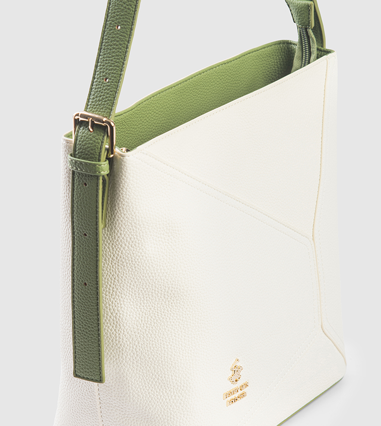 Textured Zippered Shoulder Bag