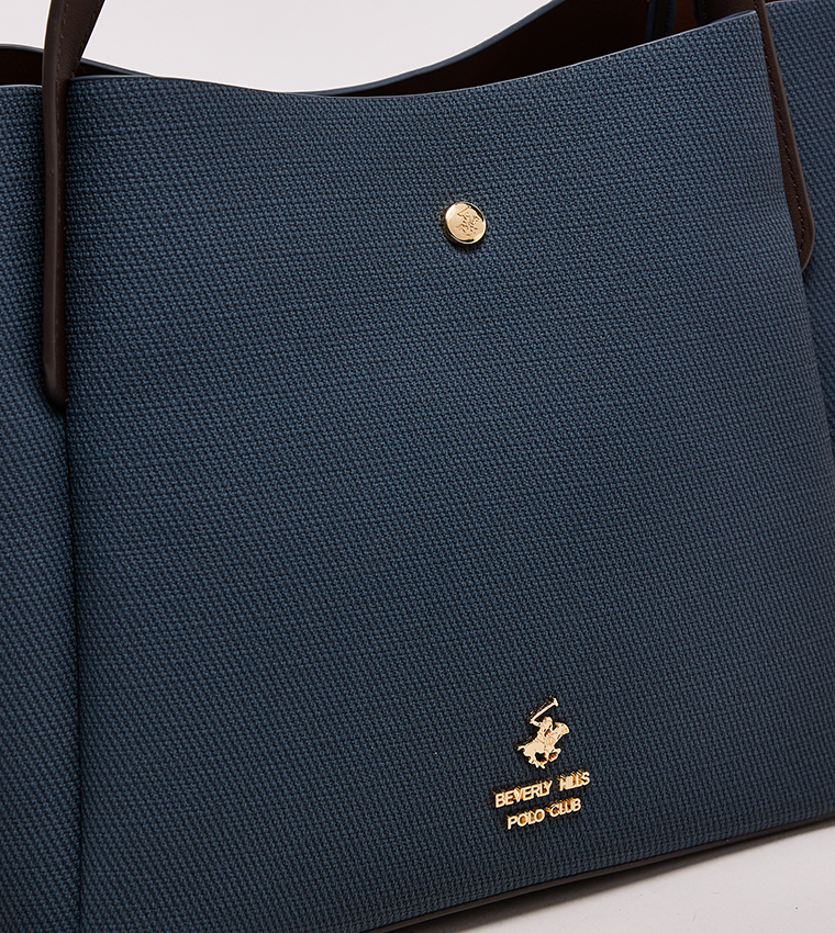 Textured Zippered Tote Bag