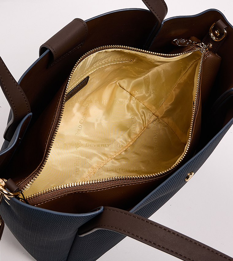 Textured Zippered Tote Bag