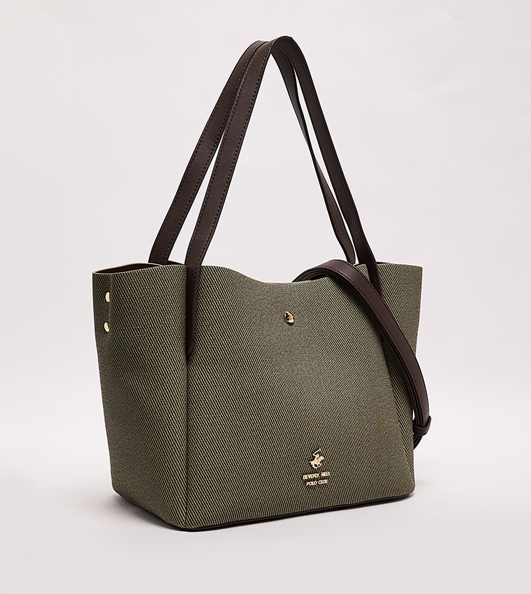 Textured Zippered Tote Bag