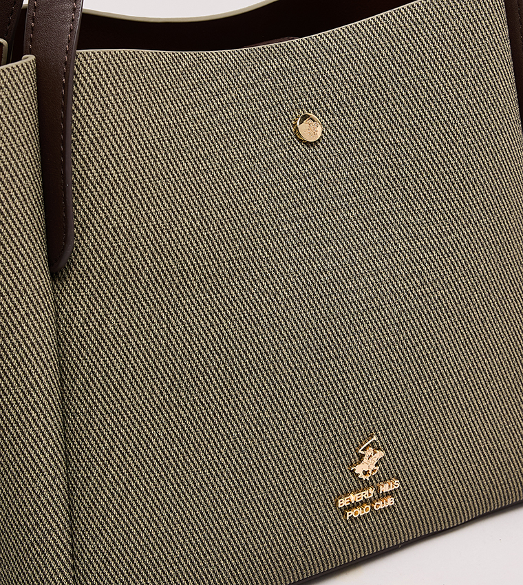 Textured Zippered Tote Bag