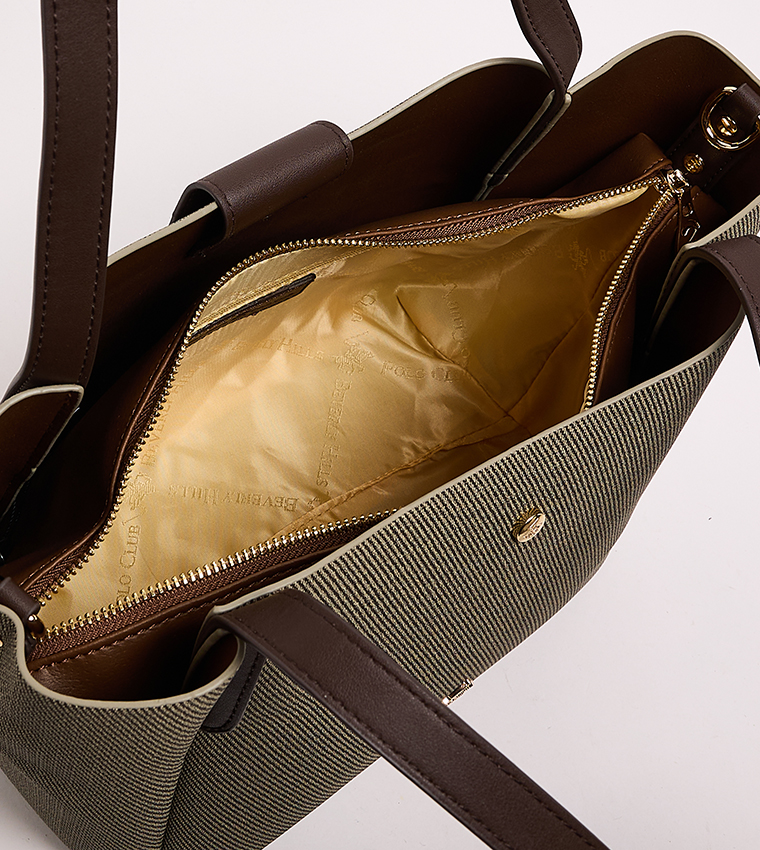 Textured Zippered Tote Bag