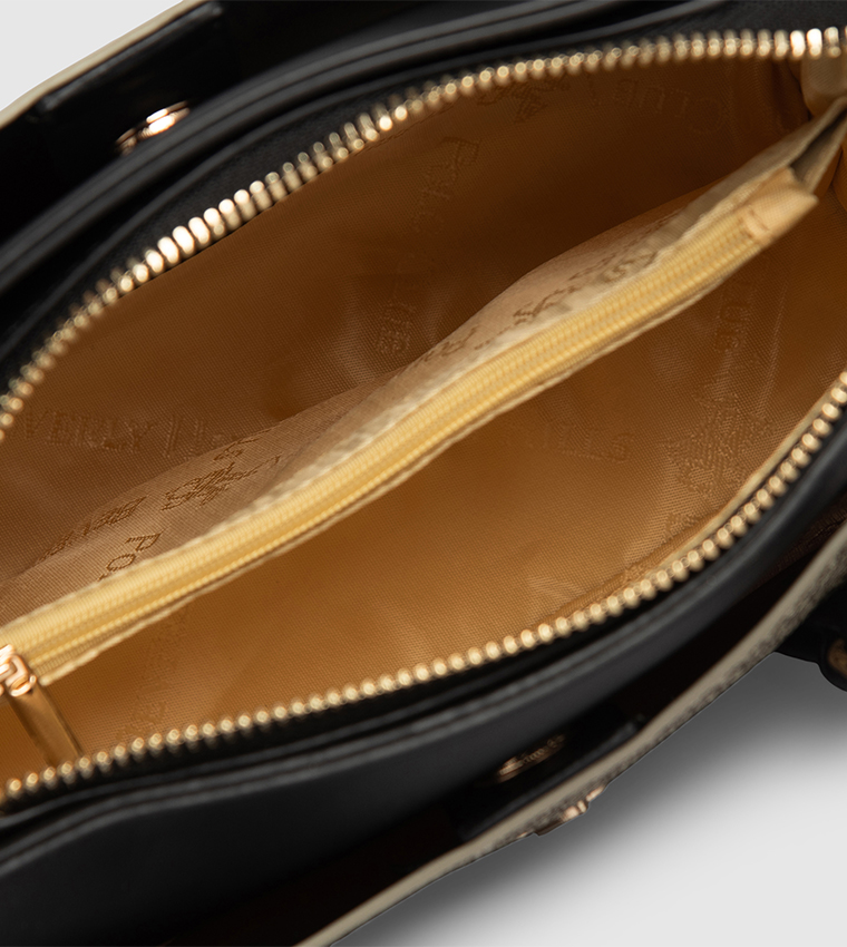 Color Block Satchel Bag