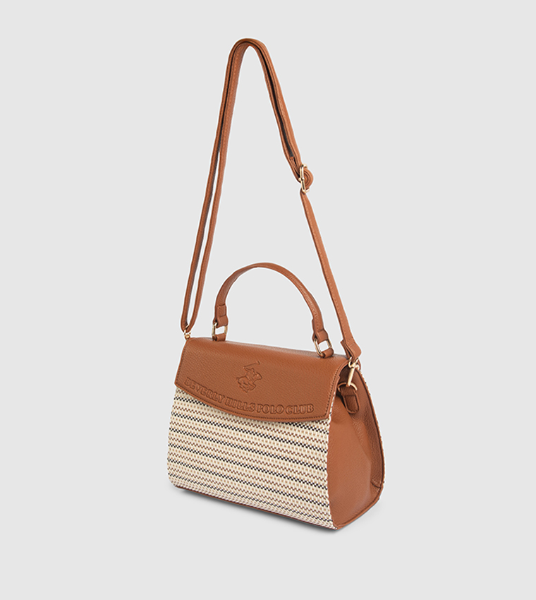Patterned Flap Top Handle Bag