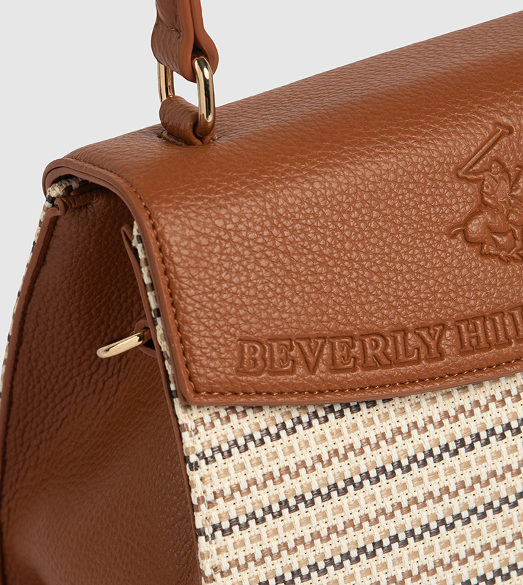 Patterned Flap Top Handle Bag