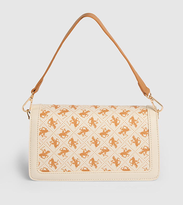 Logo Patterned Shoulder Bag