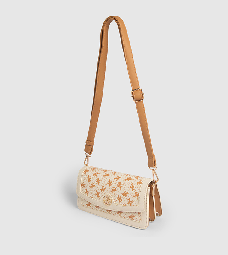 Logo Patterned Shoulder Bag