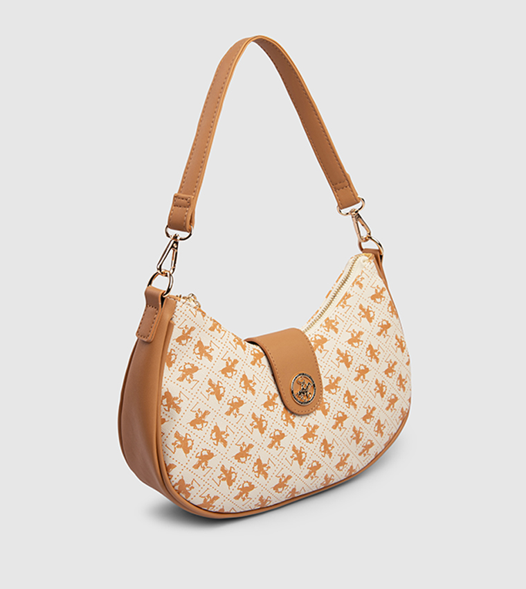 Logo Patterned Shoulder Bag