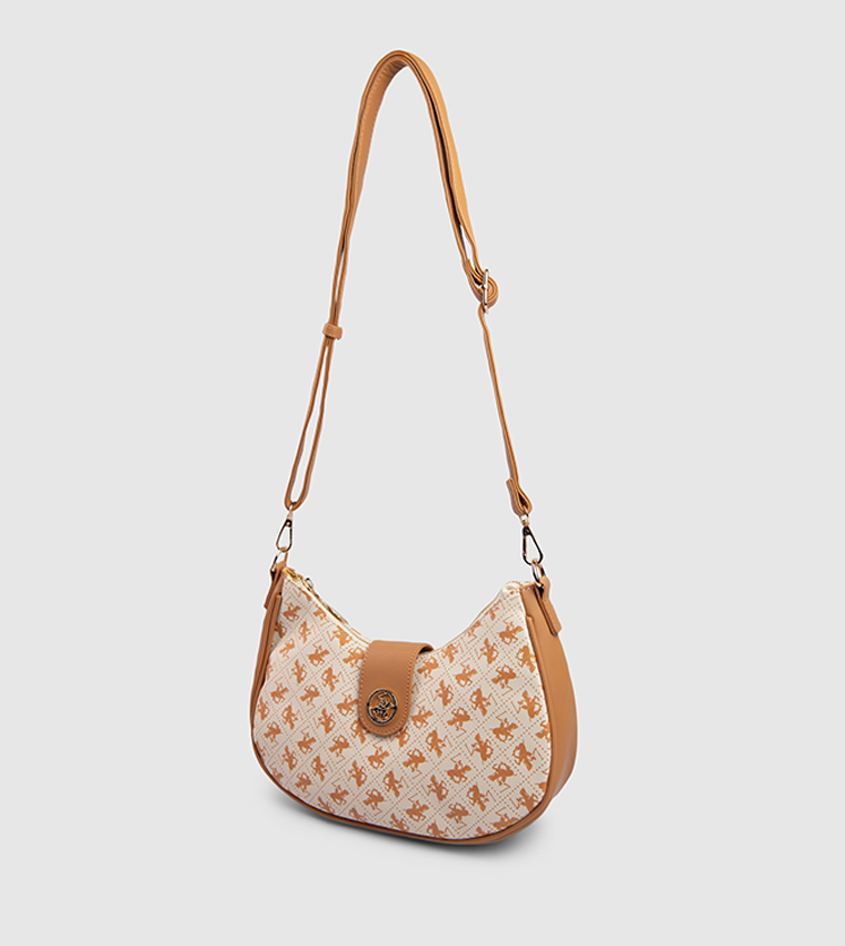 Logo Patterned Shoulder Bag