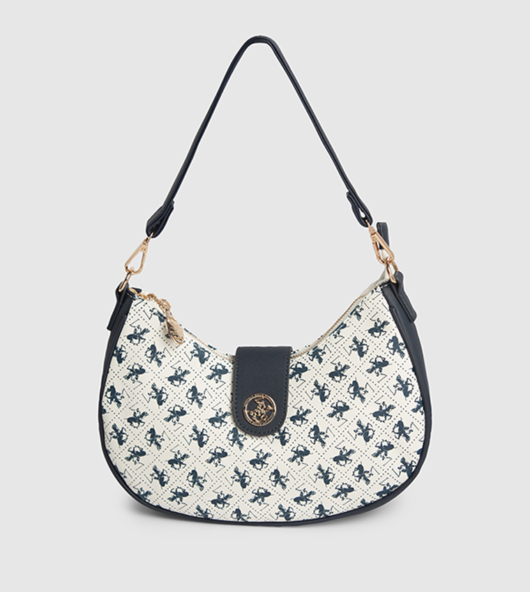 Logo Patterned Shoulder Bag
