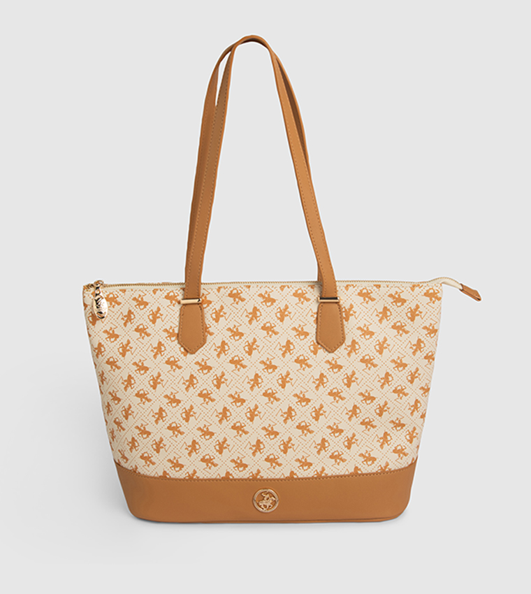 Logo Patterned Tote Bag
