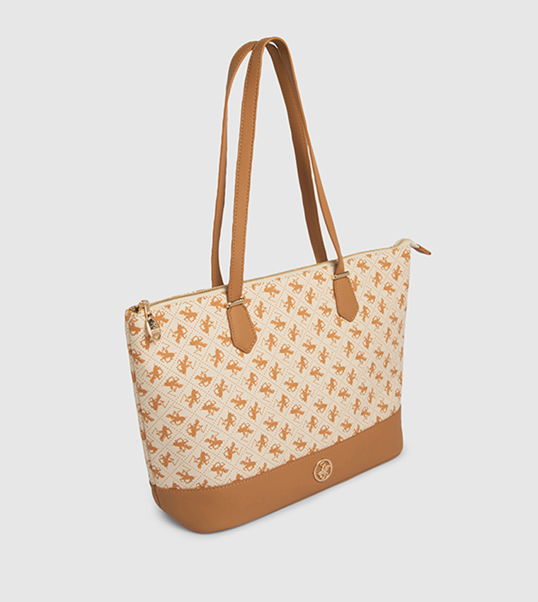 Logo Patterned Tote Bag