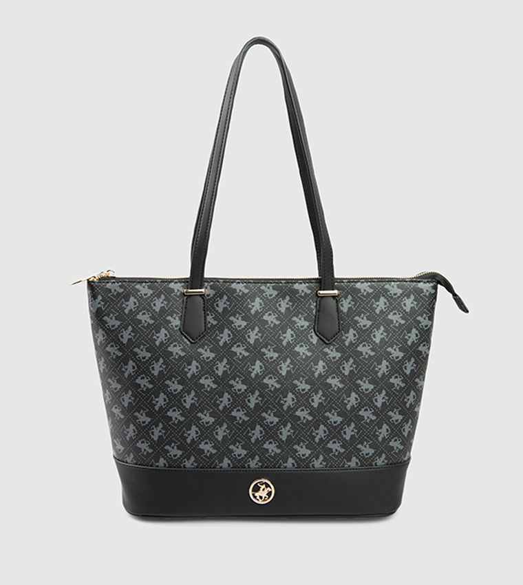 Logo Patterned Tote Bag