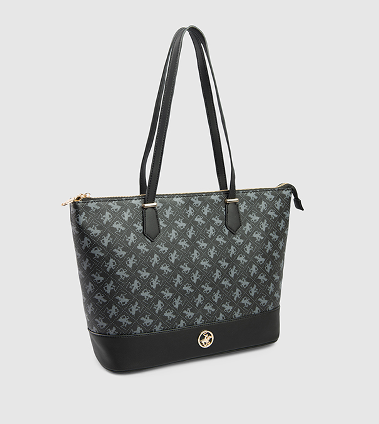 Logo Patterned Tote Bag