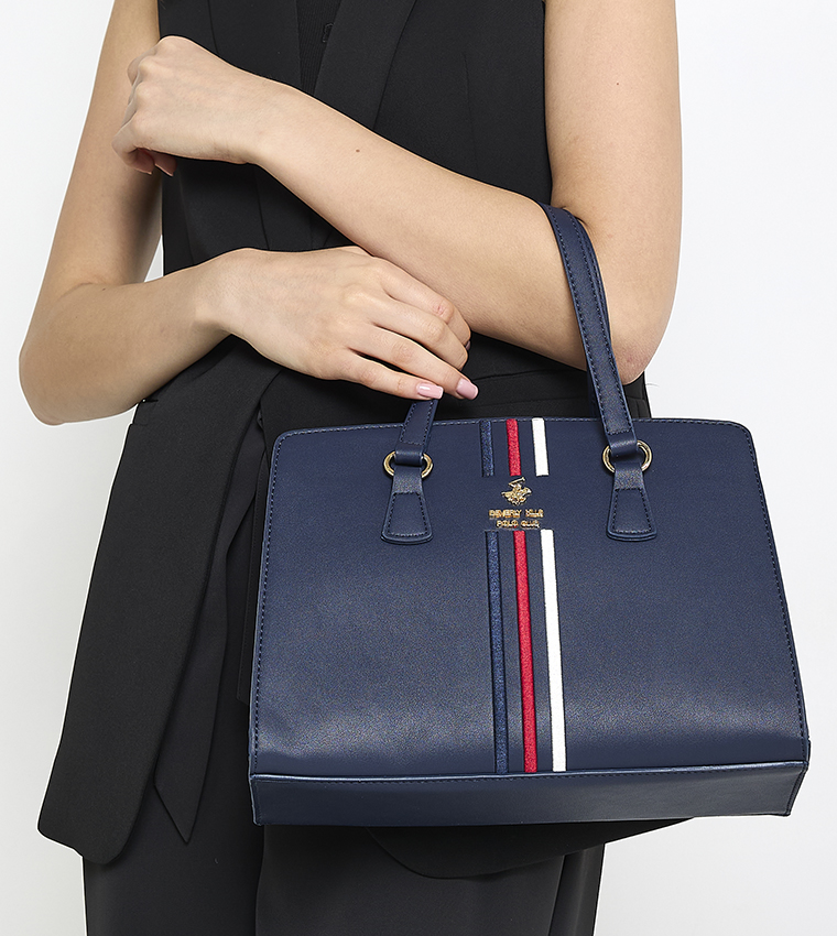 Logo Detail Zippered Tote Bag