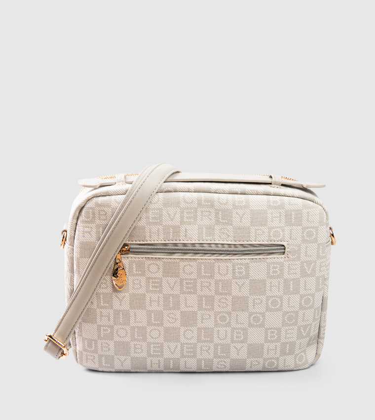 Monogram Zip-Closure Shoulder Bag