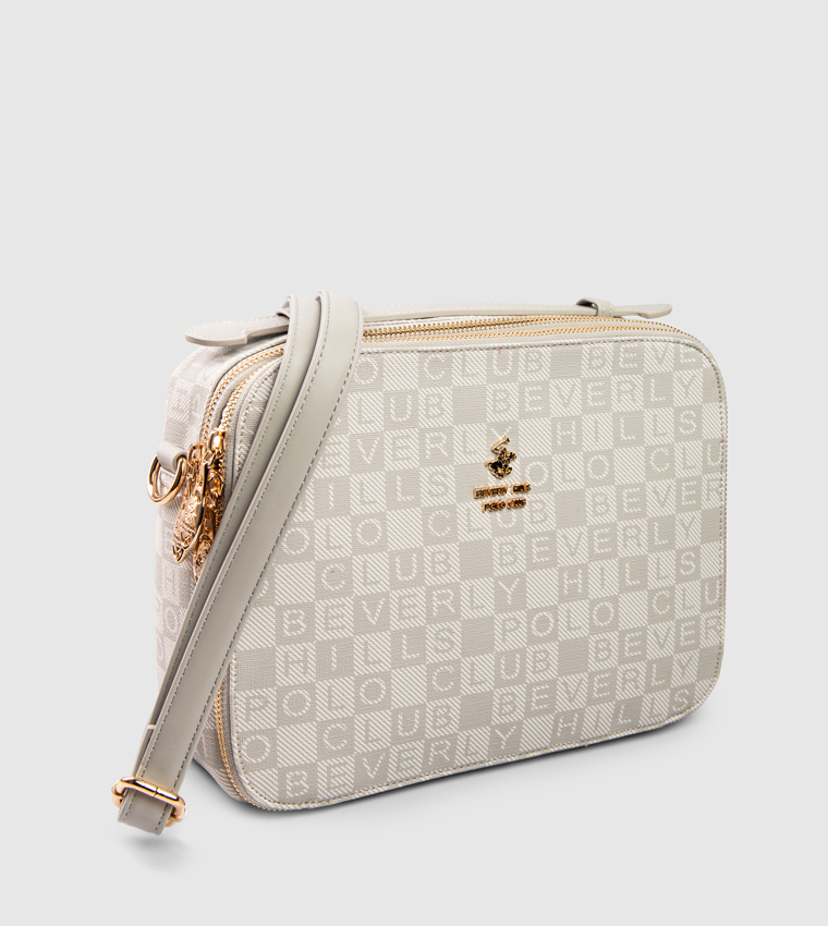 Monogram Zip-Closure Shoulder Bag