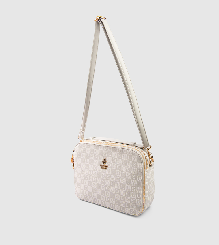 Monogram Zip-Closure Shoulder Bag