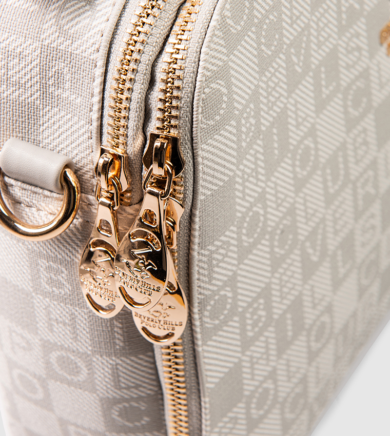 Monogram Zip-Closure Shoulder Bag