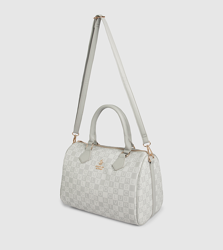 Logo Patterned Satchel Bag