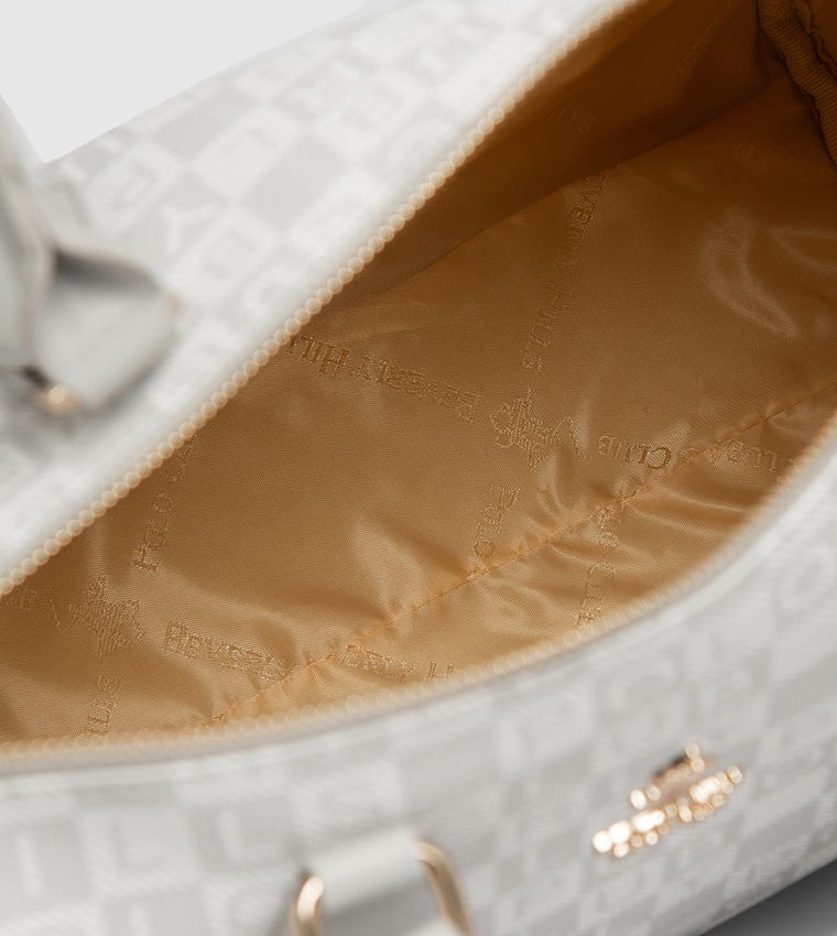 Logo Patterned Satchel Bag